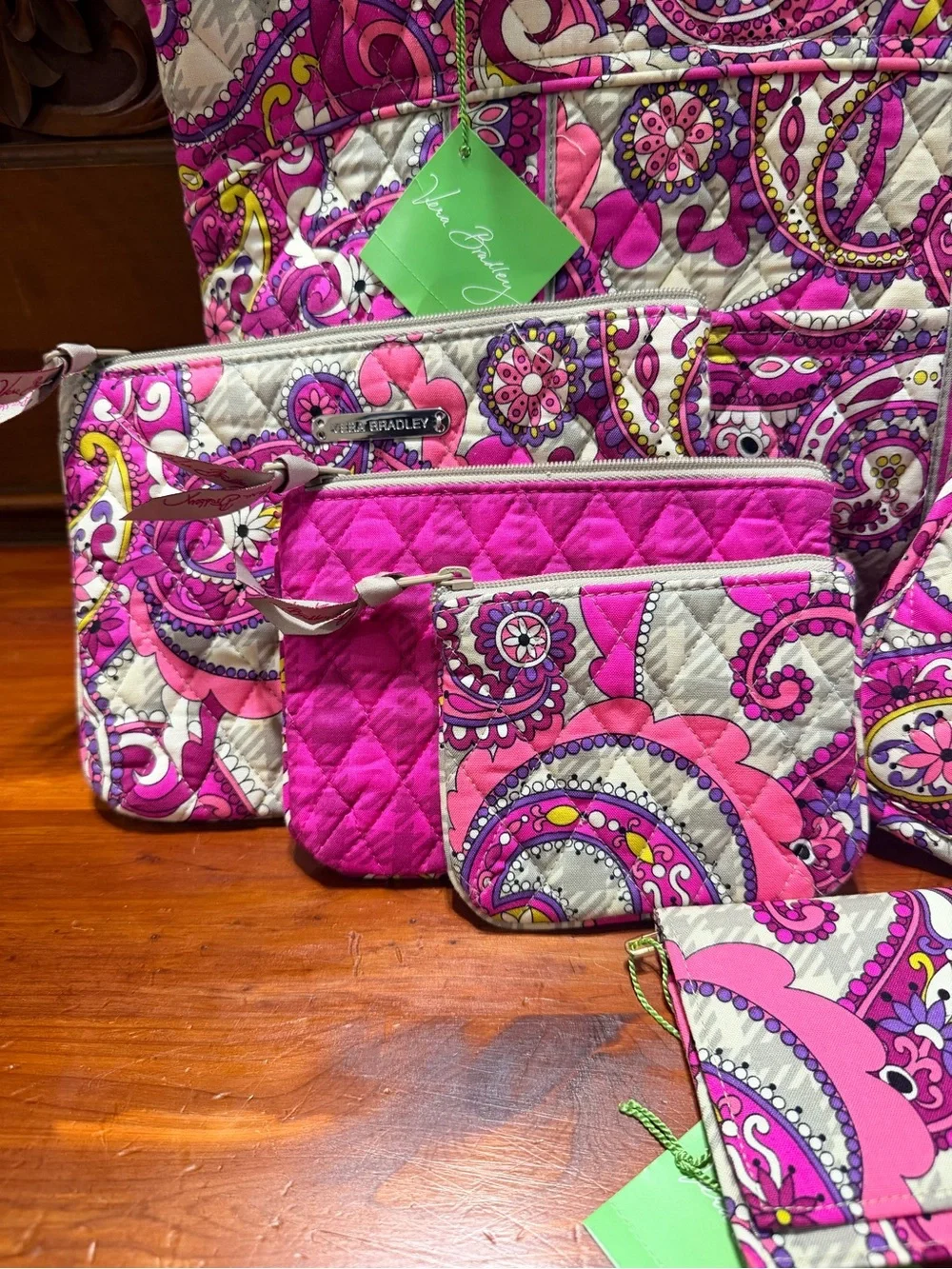 NWT Vera Bradley Set “Paisley Meets Plaid”Tote with 5 Matching Accessories
